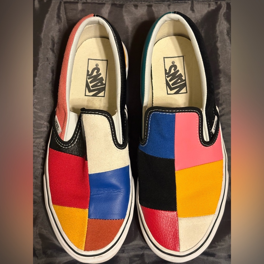 Vans Multicolor Patchwork Slip-Ons - Men’s 7.5, Women’s 9